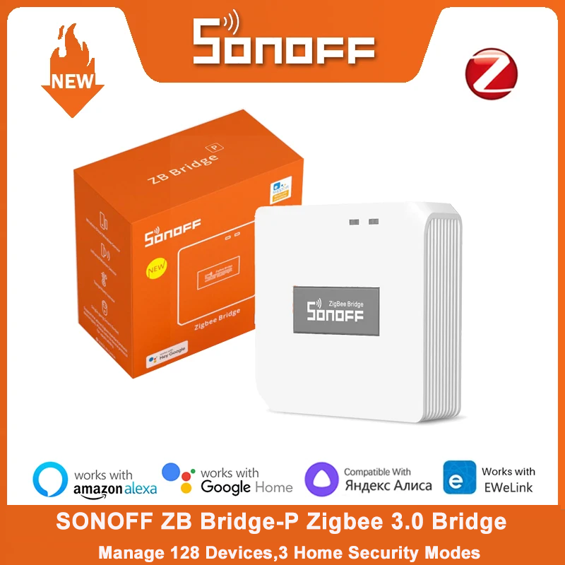 Smart Home Xiaomi Hub - Sonoff-zigbeeブリッジプロスマートゲートウェイ、3.0ハブ、マルチモードサポート、128デバイス、リモートコントロール、alexa、Google Home、zbブリッジ-p