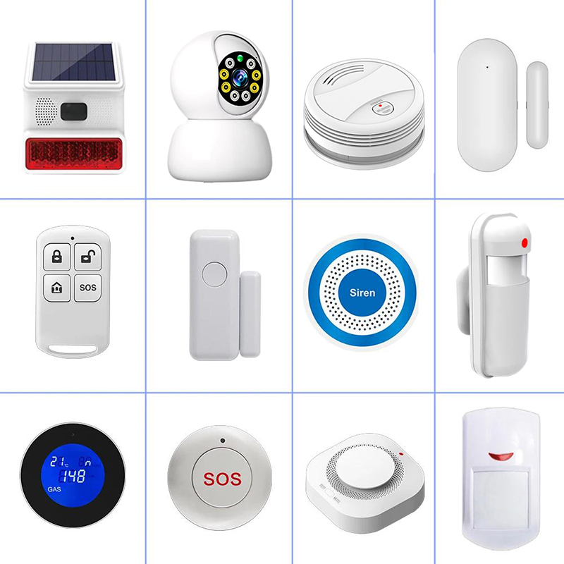 Smart Home Demo Kit - GSM スマートホームセキュリティ警報システム 433MHz ワイヤレス盗難モーション検知器 APP 制御火災煙センサーキット