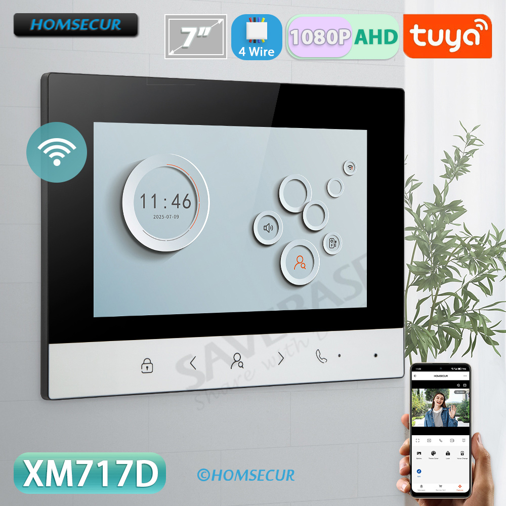 Smart Home Furniture - TuyaスマートWIFI屋内モニター 7インチ/10インチLCDスクリーン 4線式HD 1080Pハンズフリービデオドアホンインターホン ドアベル ホームセキュリティ