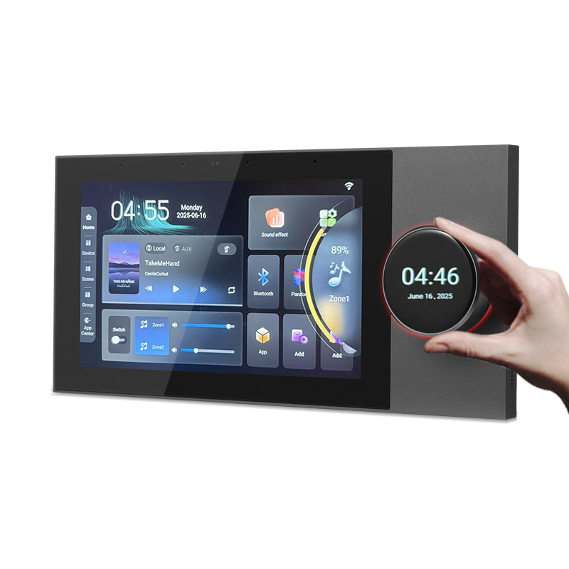 Zigbee Gateway - 2026年新製品 7インチスマートホーム背景音楽タッチスクリーンコントロールパネル 8チャンネルTuya Zigbeeゲートウェイ付き壁掛けアンプ