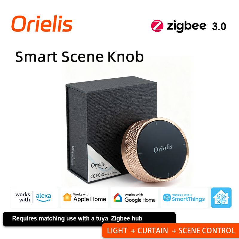 Zigbee Gateway - オリエリス Tuya Zigbee スマートシーンノブコントローラー - マルチデバイス制御、モード切り替え、Zigbee