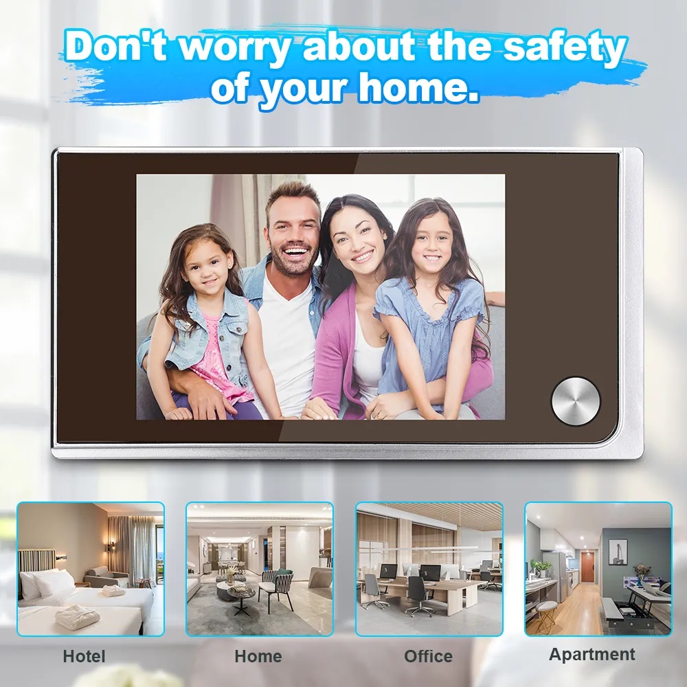 Smart Home News - 3.5 インチカメラのぞき穴ドアベル 120 ° LCD 200万HDピクセル