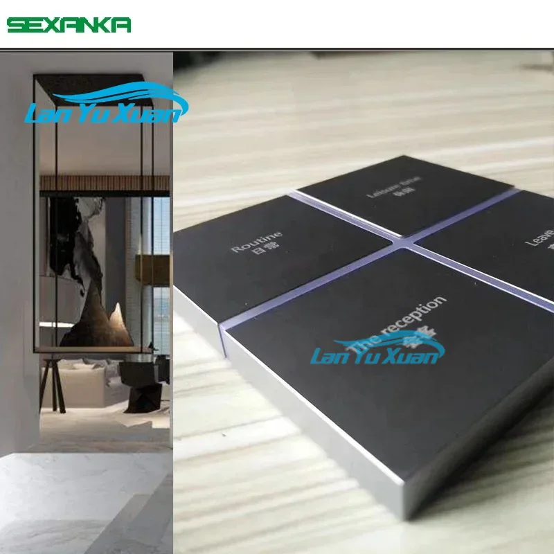 Smart Home Knx System - SEXANKA KNX EIB工場スマートホームビルディング自動システム4連アルミ製メタル調光スイッチタッチ壁スイッチ