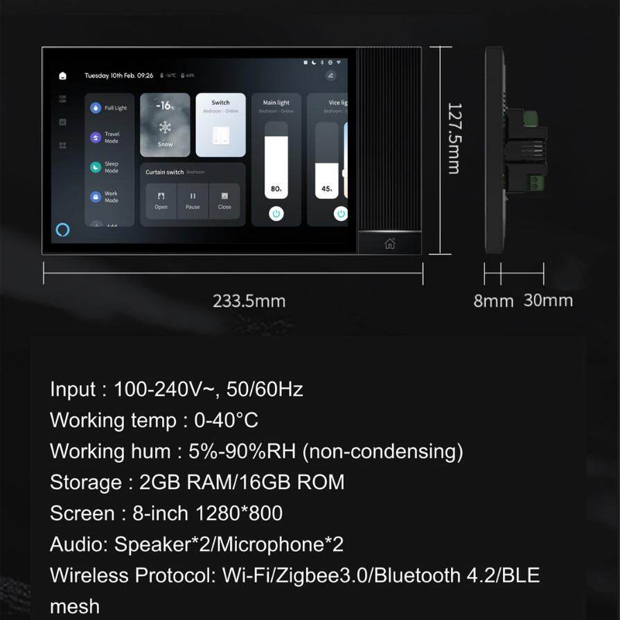 8インチのコントロールパネル、赤外線リモコン、ZigBee  - Zigbee Gateway のレビューと価格
