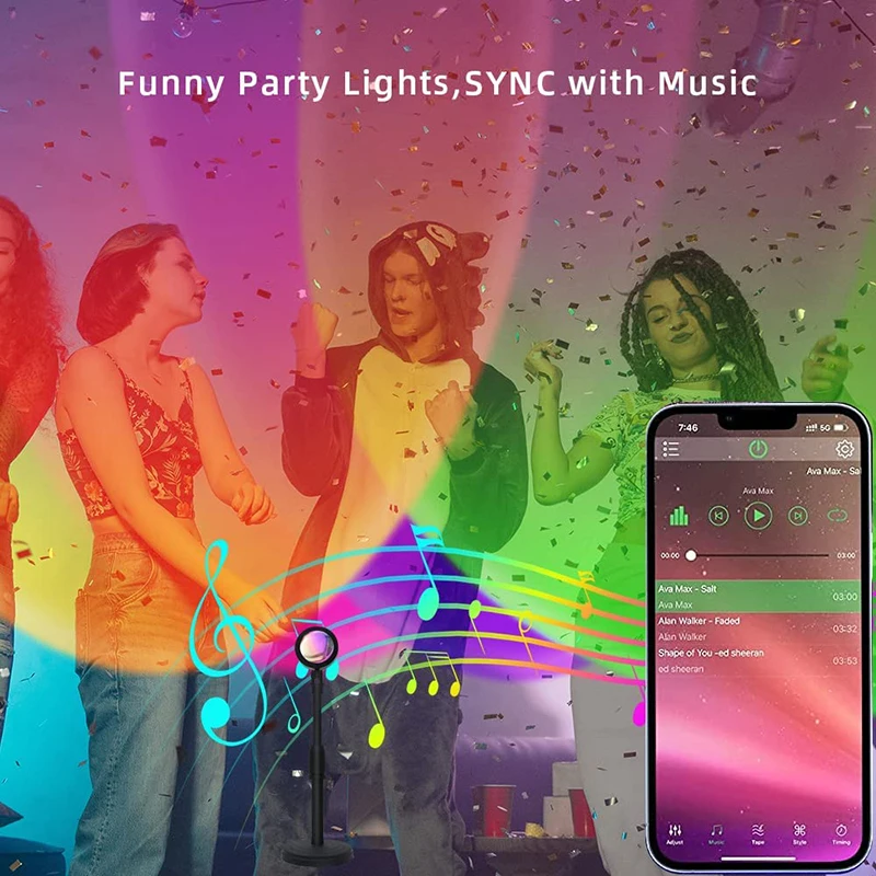 スマートLEDサンセットランプ,カラフルな変更ランプ,Blu - Smart Home Solution のレビューと価格