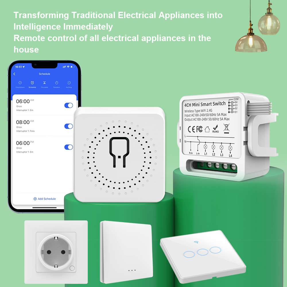 Tuya WiFiスマートスイッチ 1/2/3/4連 4ウェ - Smart Home Voice Assistant のレビューと価格