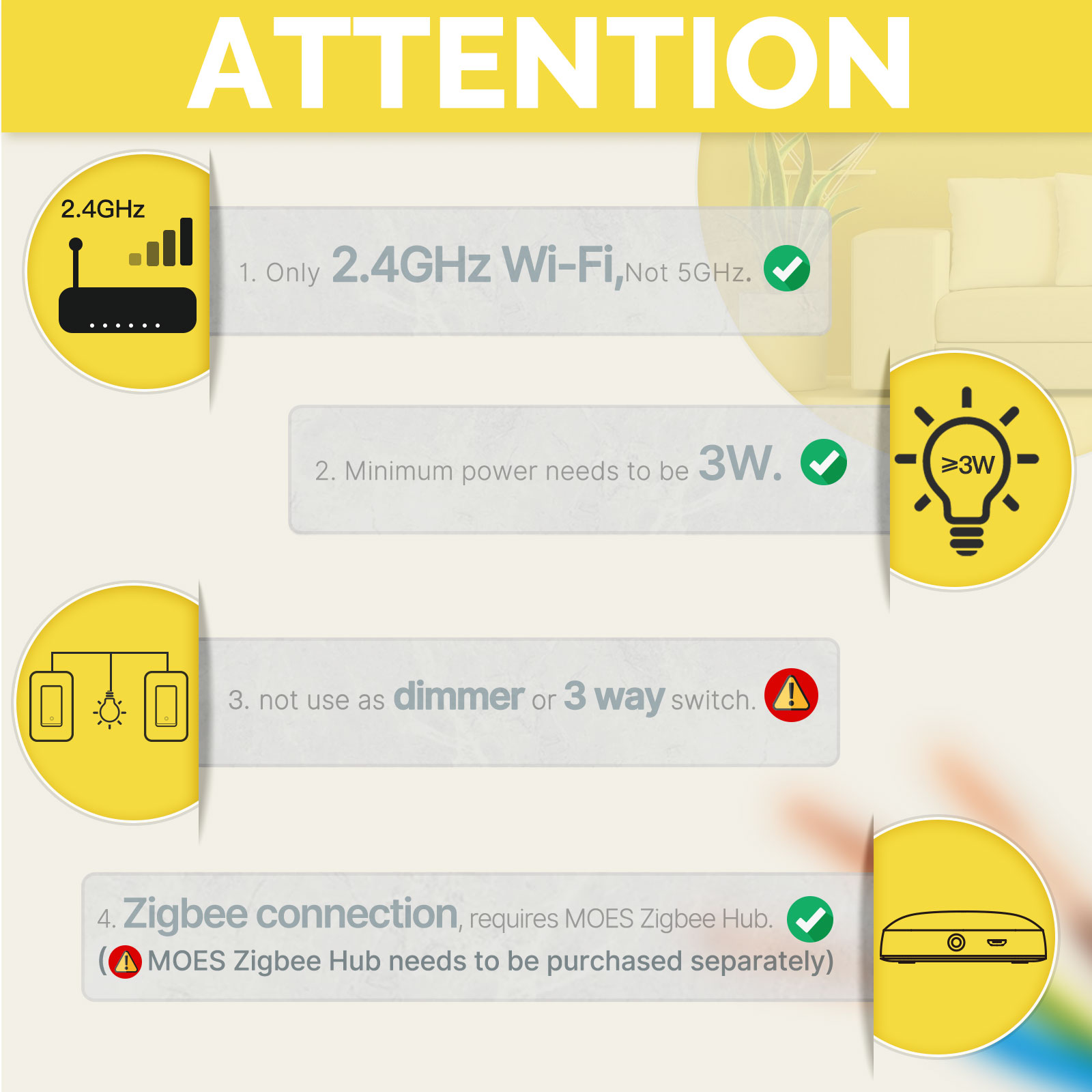 MOES US標準 Zigbee スマートライトスイッチ 1 - Smart Home Solution のレビューと価格