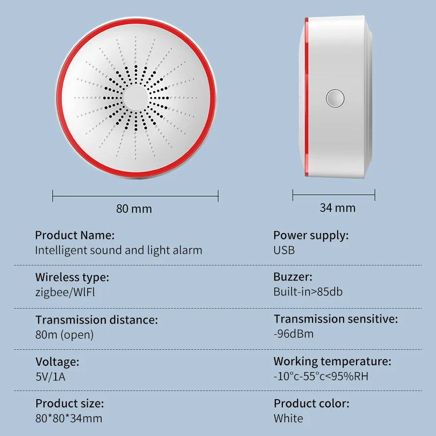 Tuya WiFi ZigBee スマートアラームサイレン  - Smart Home Voice Assistant のレビューと価格