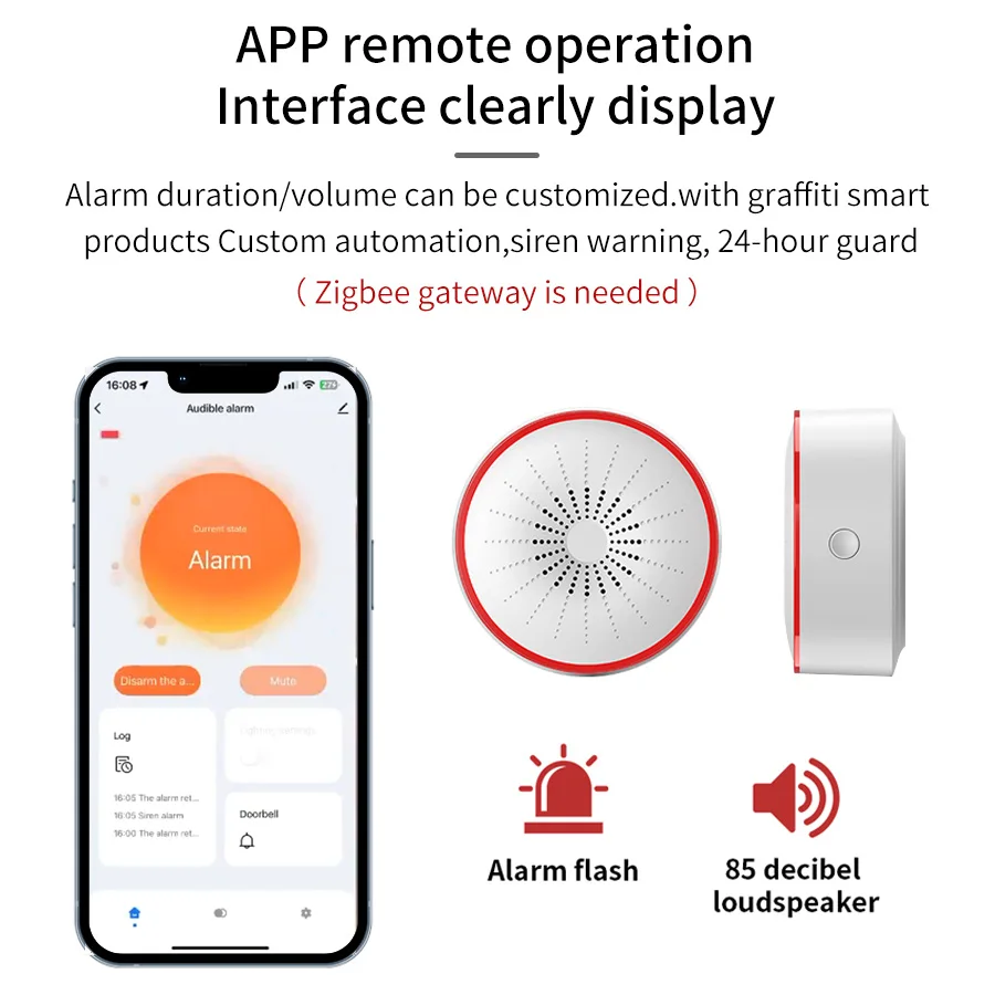 Tuya WiFi ZigBee スマートアラームサイレン  - Smart Home Voice Assistant のレビューと価格