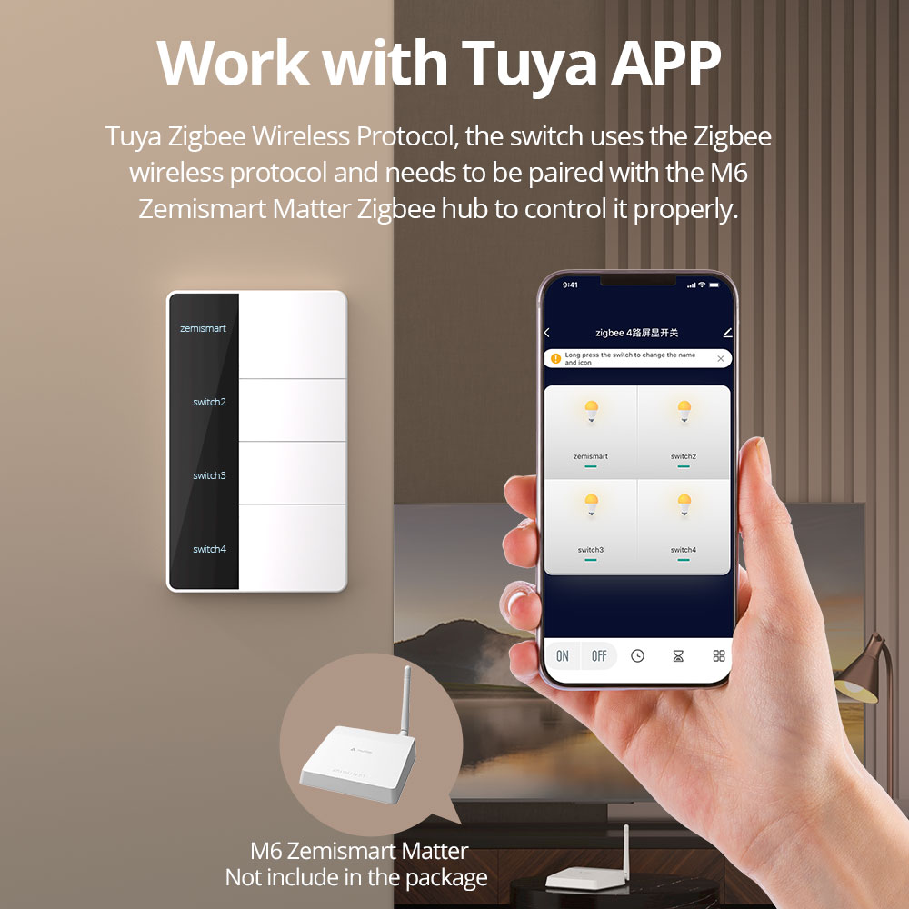 1234 Gang USタイプZigbeeプッシュライトスイ - Zigbee Gateway のレビューと価格