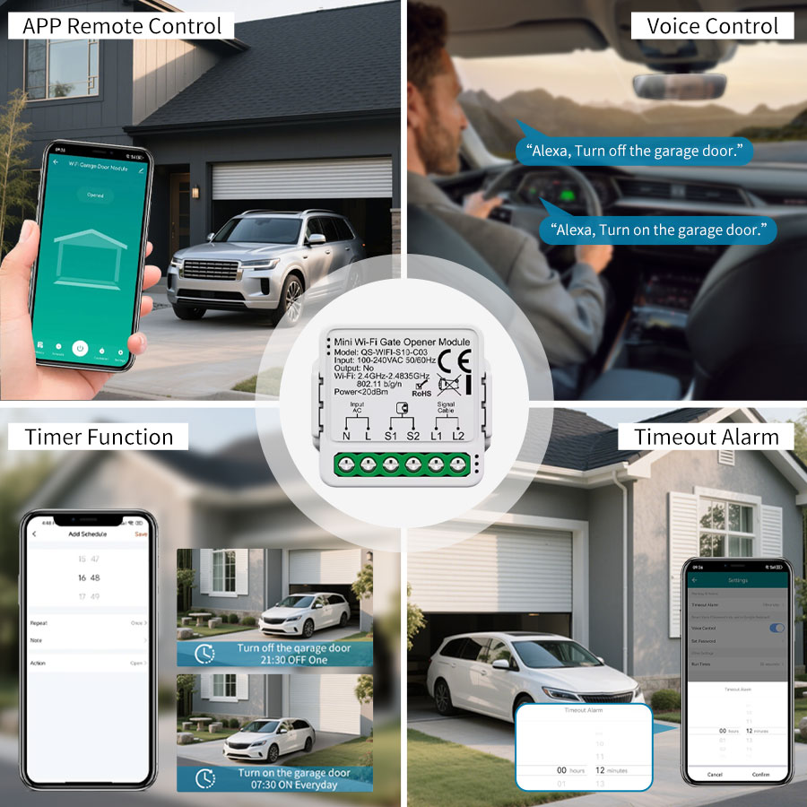 Tuya スマート WiFi または Zigbee ガレージ - Smart Home Voice Assistant のレビューと価格