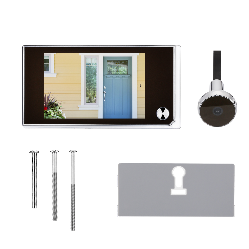 3.5 インチカメラのぞき穴ドアベル 120 °   LCD - Smart Home News のレビューと価格