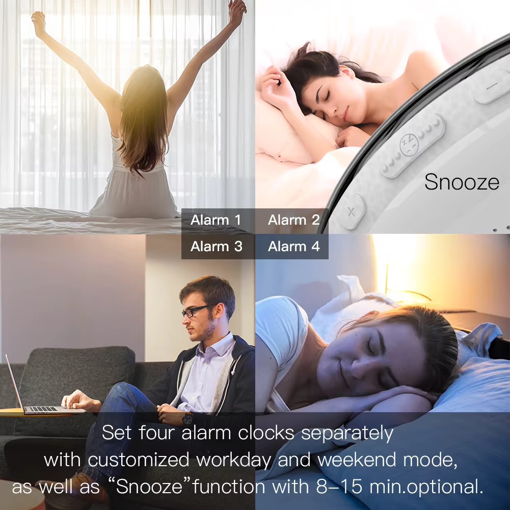 MOES WiFi対応スマートライト目覚まし時計、7色のサン - Smart Home Simulation のレビューと価格