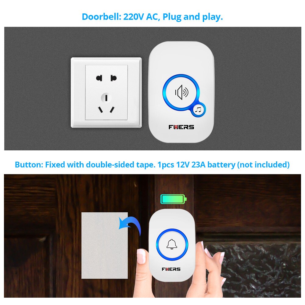 フーズワイヤレスドアベル防水ウェルカムチャイムホームドアベル - Smart Home News のレビューと価格