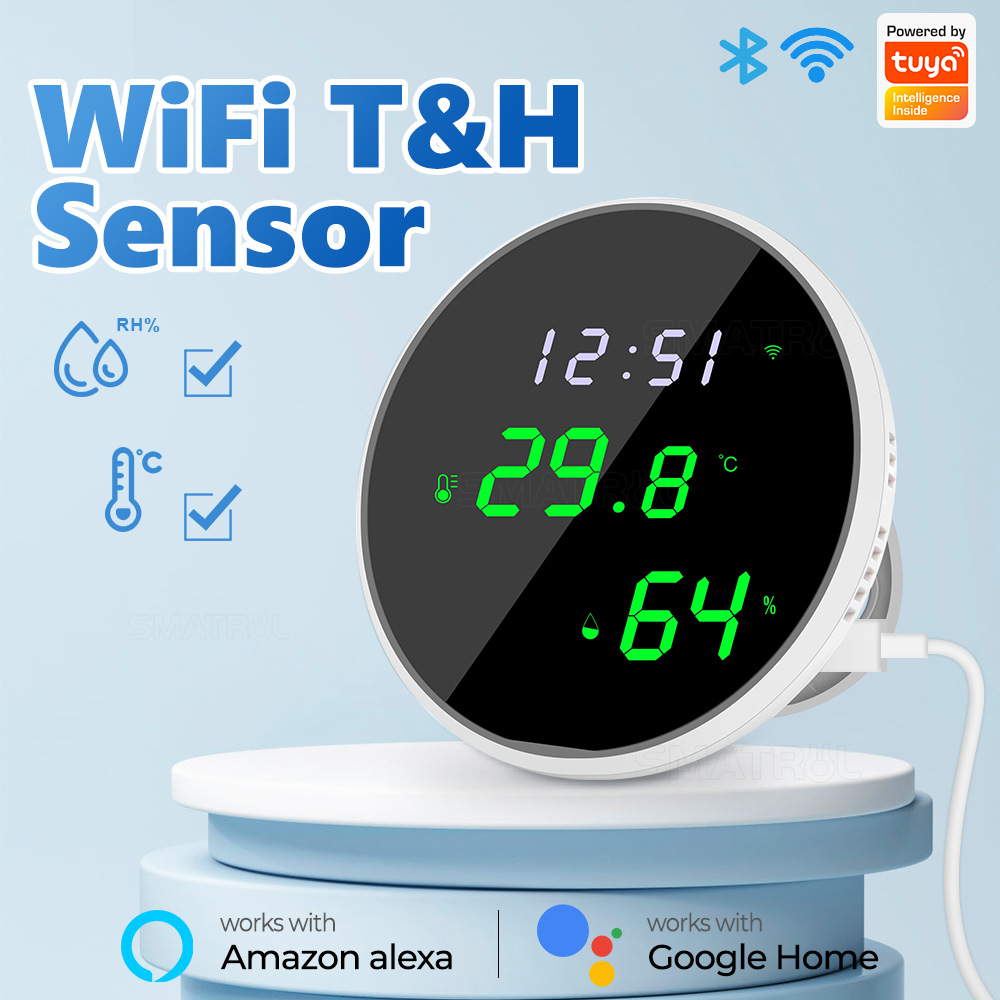 Tuya USB スマート温度湿度センサー WiFi APP - Smart Home News のレビューと価格