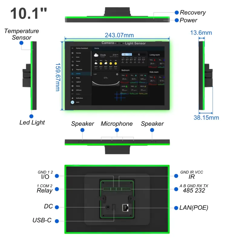 ホームアシスタント10.1インチAndroid 14スマート - Zigbee Gateway のレビューと価格